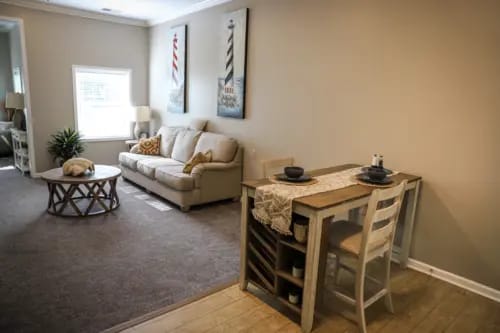 Cozy interior living space in a senior facility