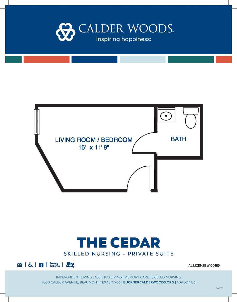Architectural floor plan of a private suite