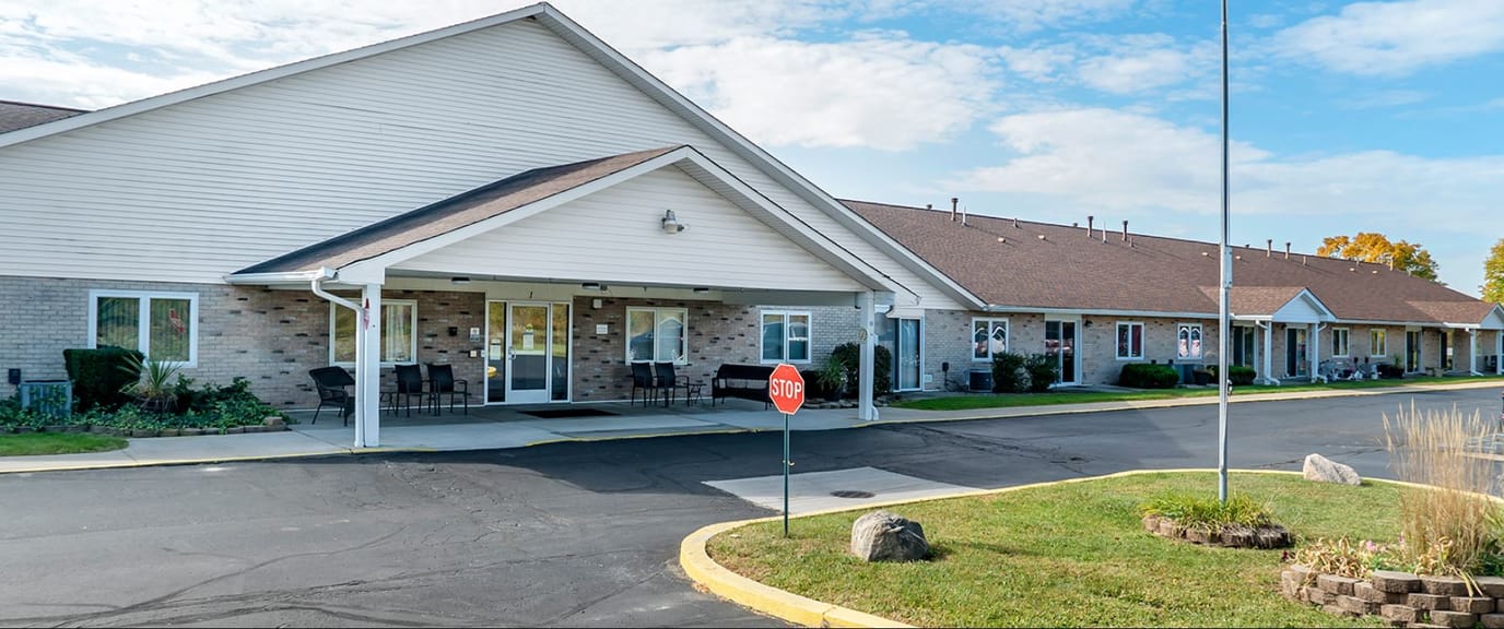 Front exterior view of Brookdale Adrian facility