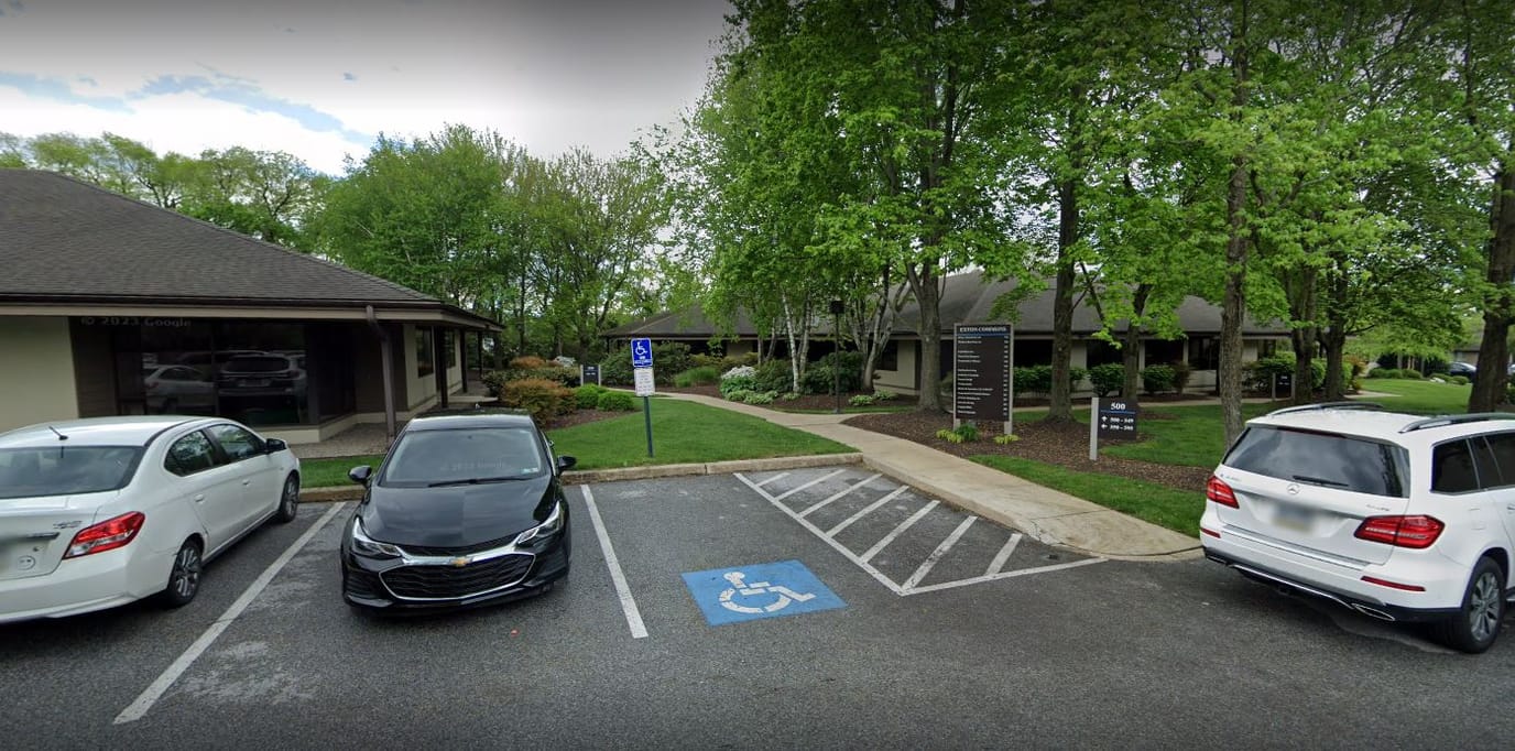Parking area outside a senior living facility