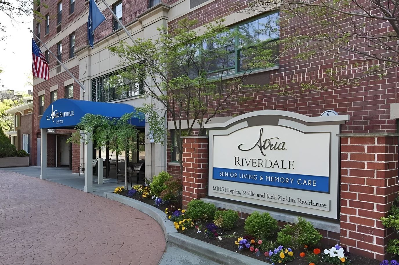 Exterior view of Atria Riverdale's entrance