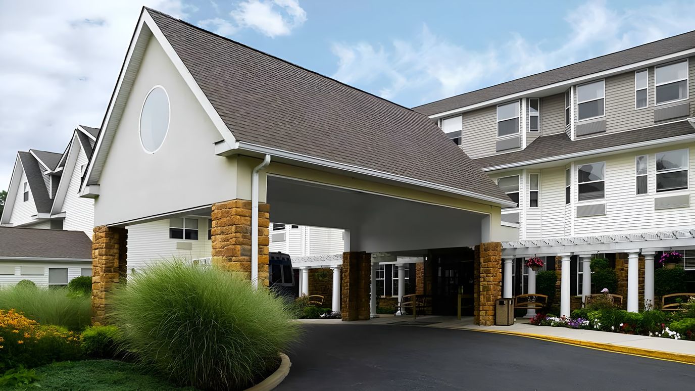 Front entrance of a senior living facility