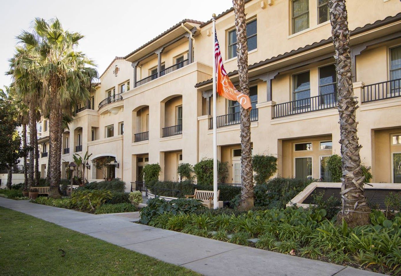 Exterior view of Ivy Park facility with palm trees