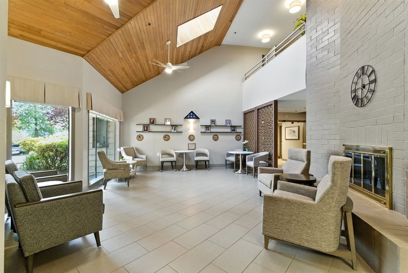 Cozy lobby area with seating and modern decor