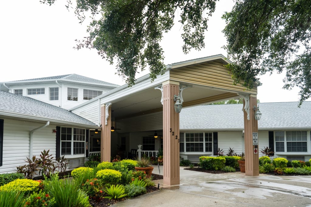 Front entrance of Heron House assisted living facility