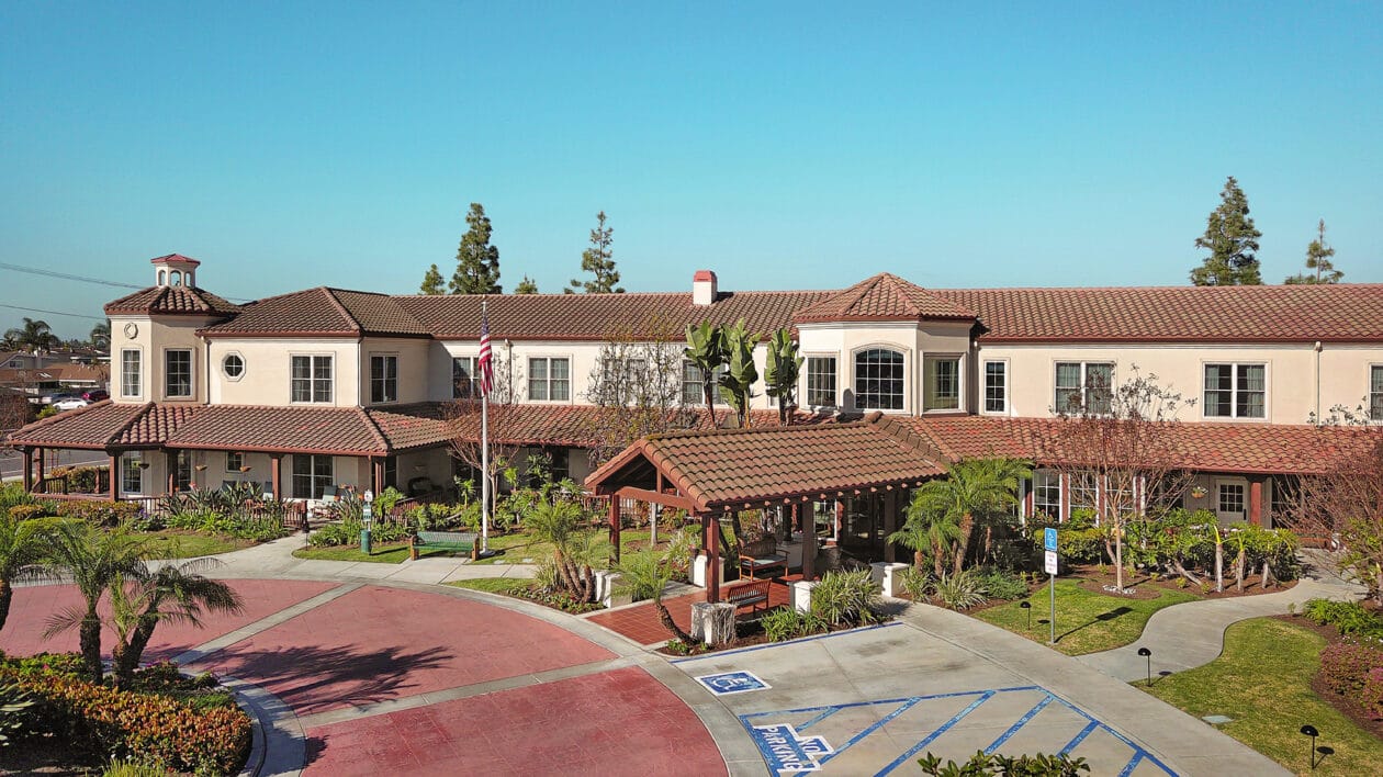 Exterior view of Ivy Park at La Palma with landscaped gardens