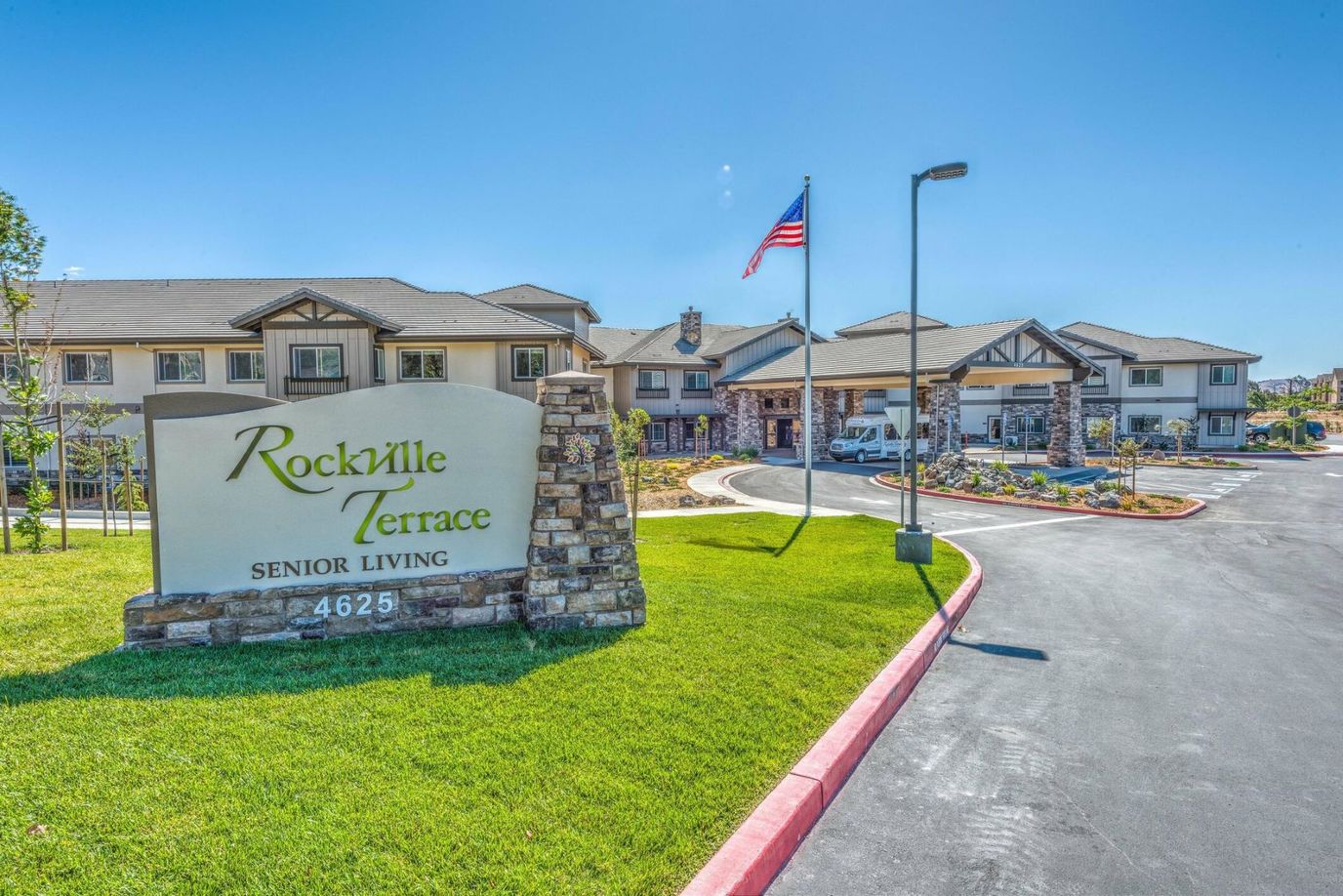 Exterior view of Rockville Terrace Senior Living facility