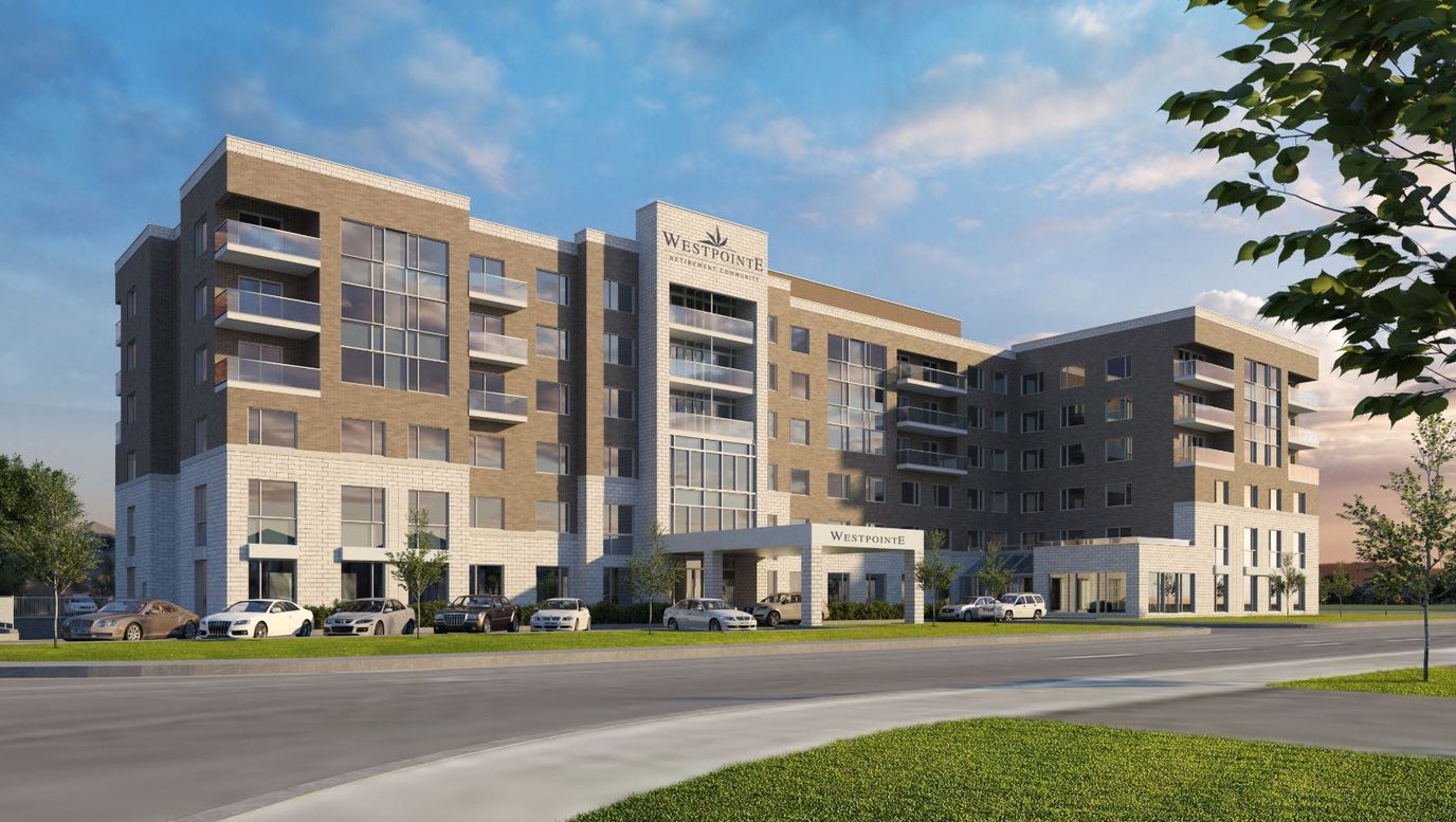 Exterior view of Westpointe Retirement Community building