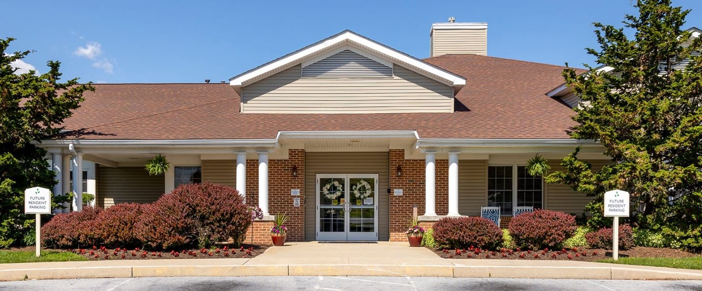 Exterior view of Brookdale Harrisburg facility entrance