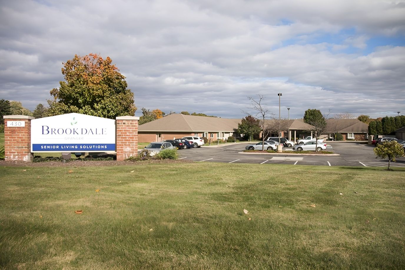 Exterior view of Brookdale Granger with signage