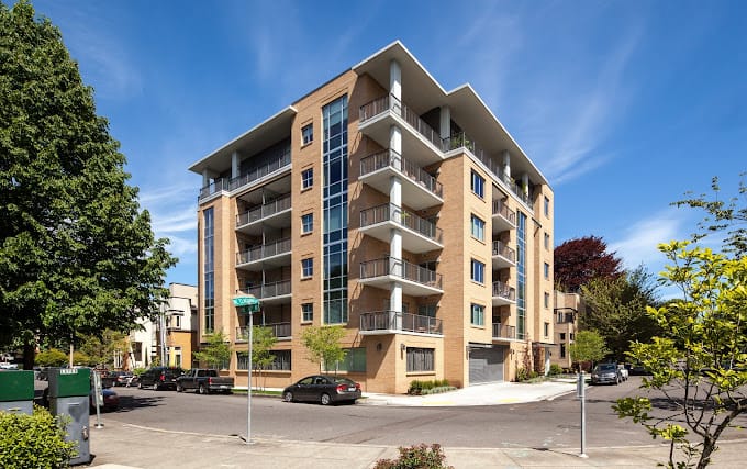 Exterior view of a modern assisted living facility