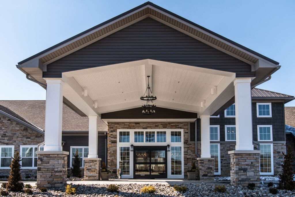 Exterior view of Charter Senior Living of Hopkinsville entrance