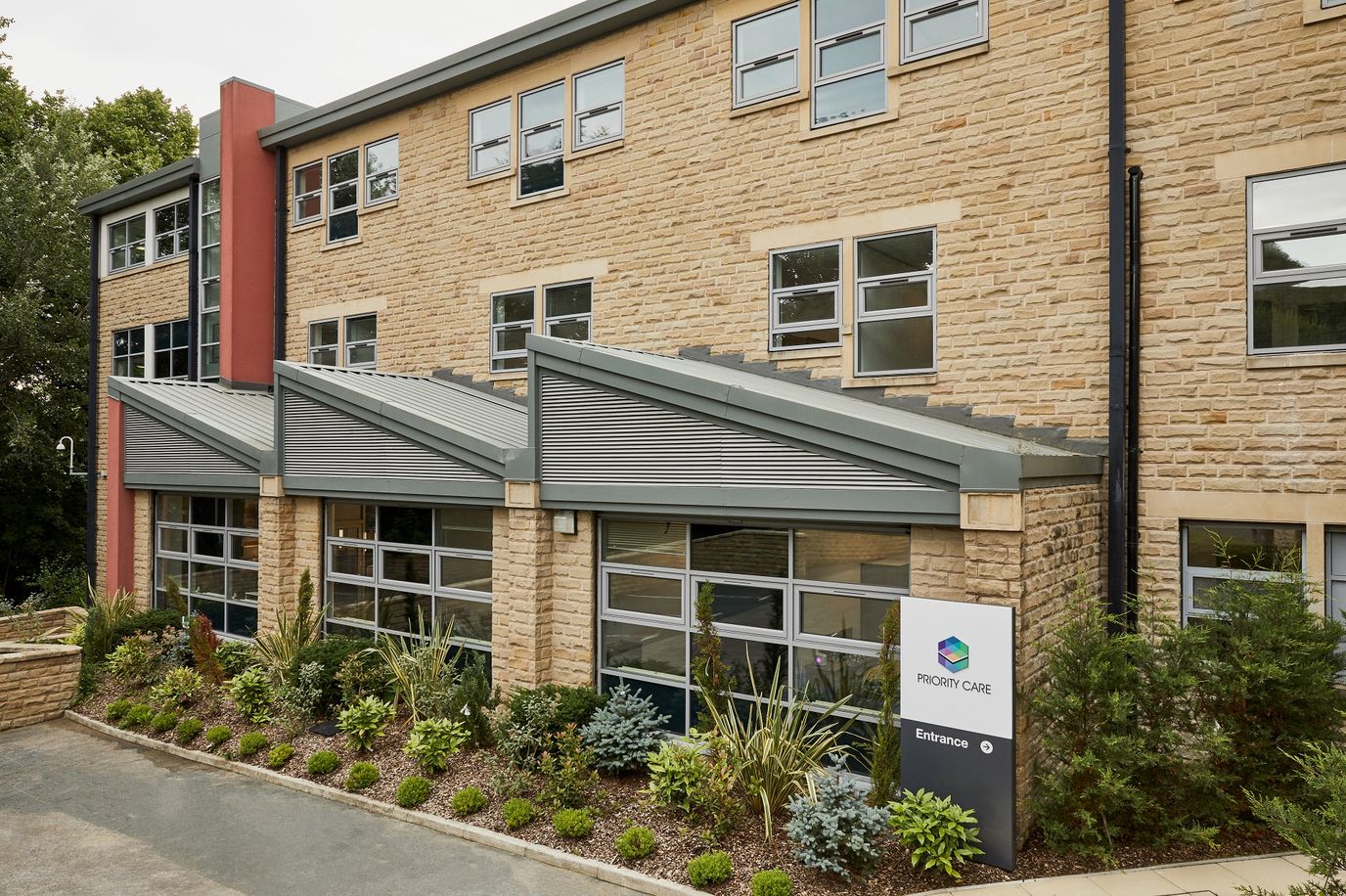 Exterior view of Priority Care Home entrance