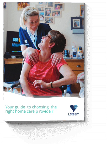 Caregiver interacting with a resident in a warm setting