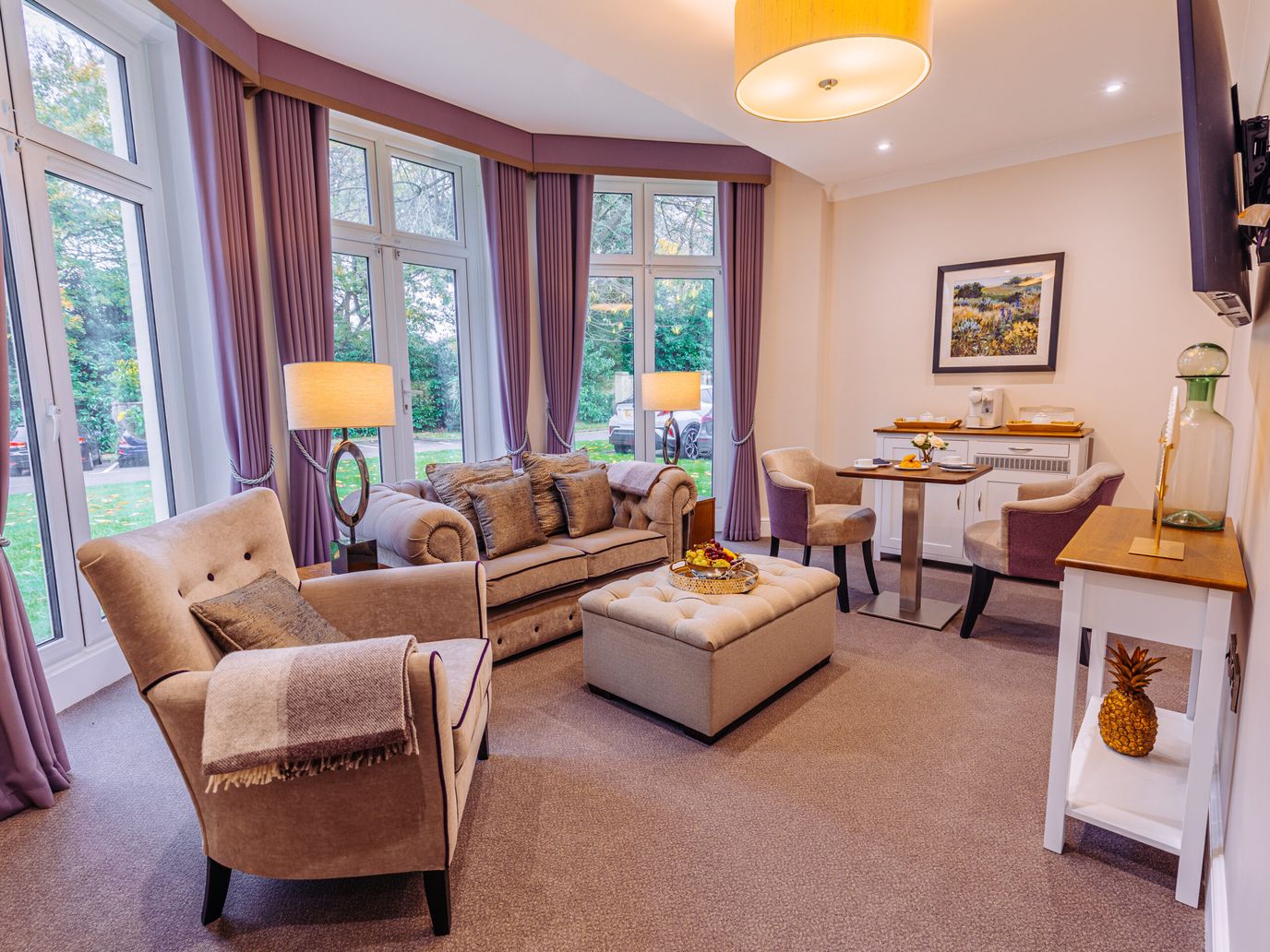 Cozy common area with seating and decor