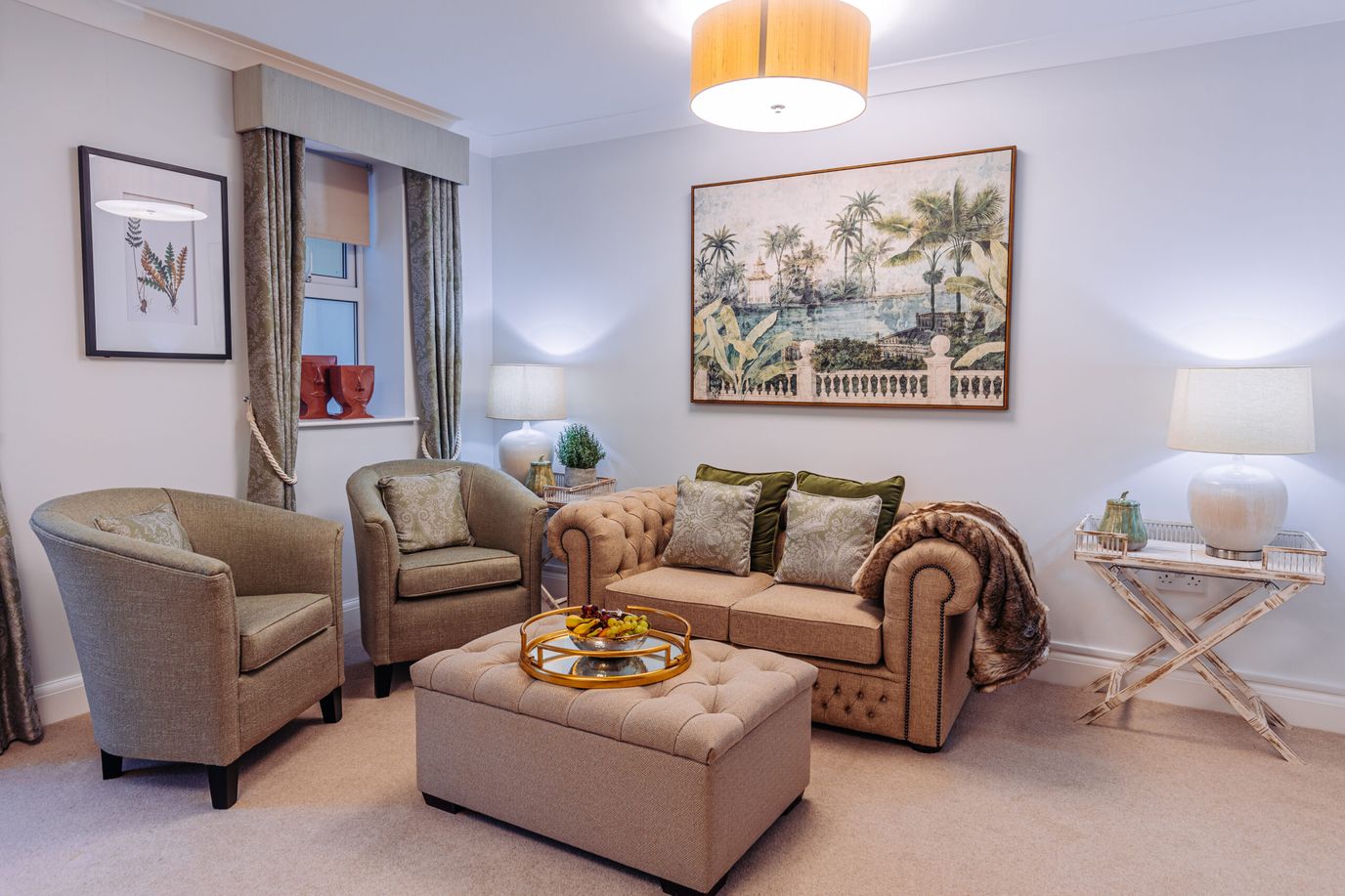 Comfortable lounge area with seating and decor