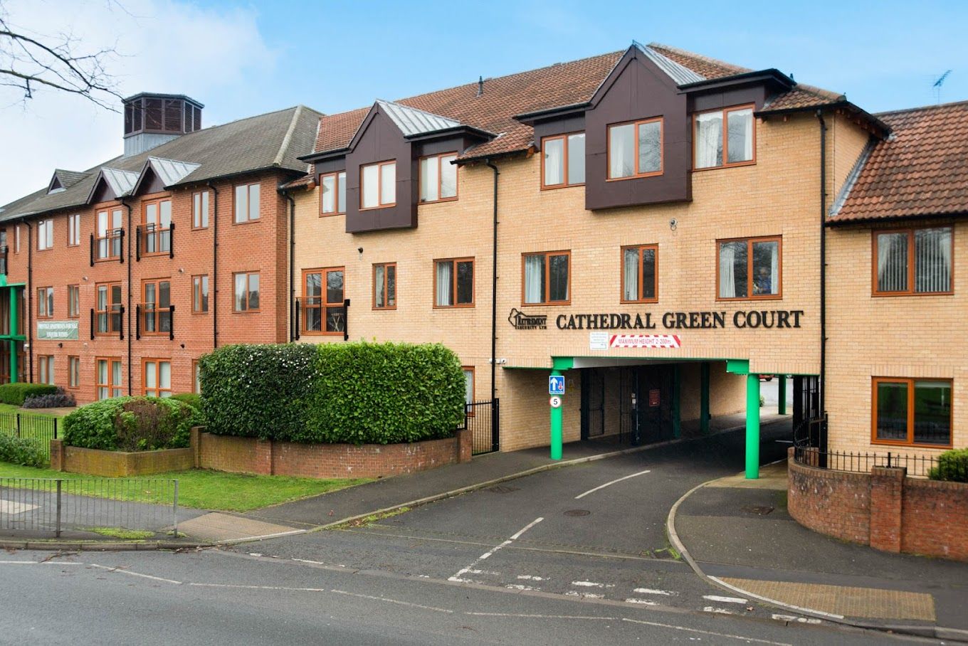 Front exterior view of Cathedral Green Court facility