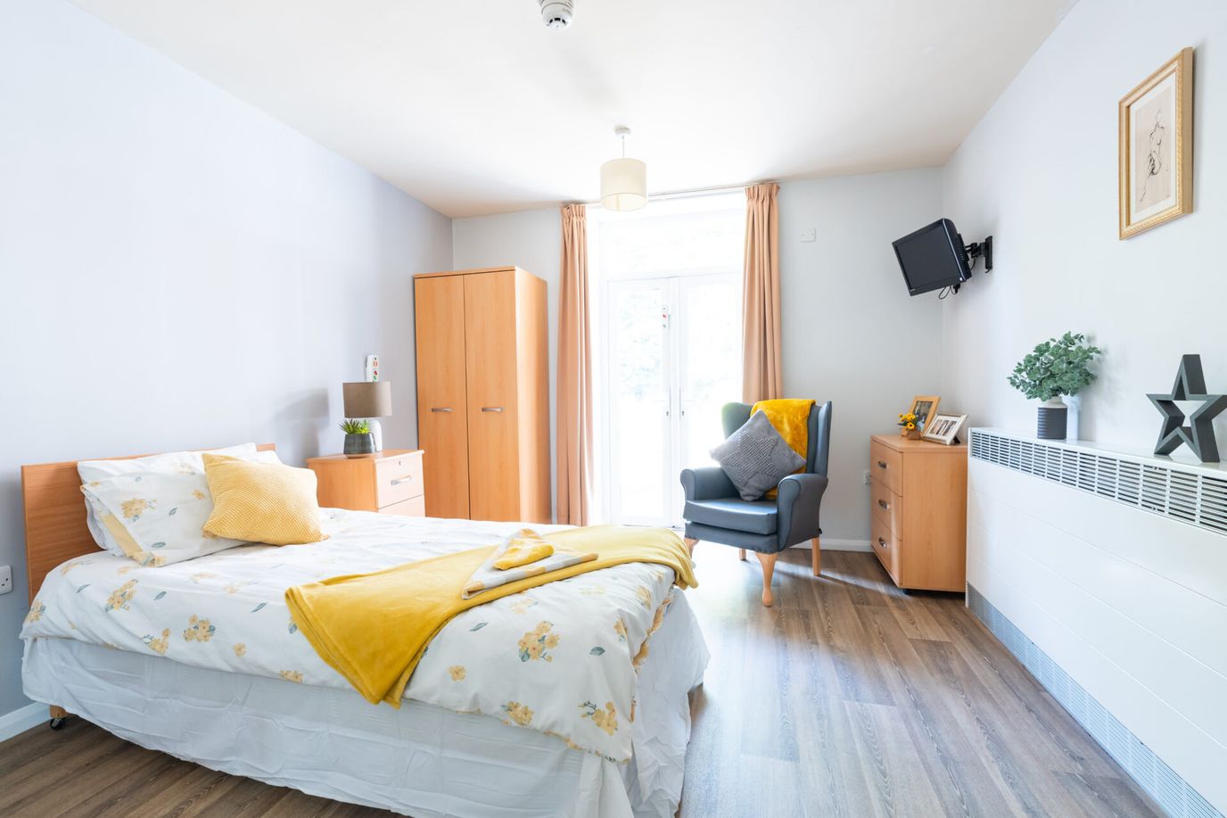 Bright and inviting resident bedroom