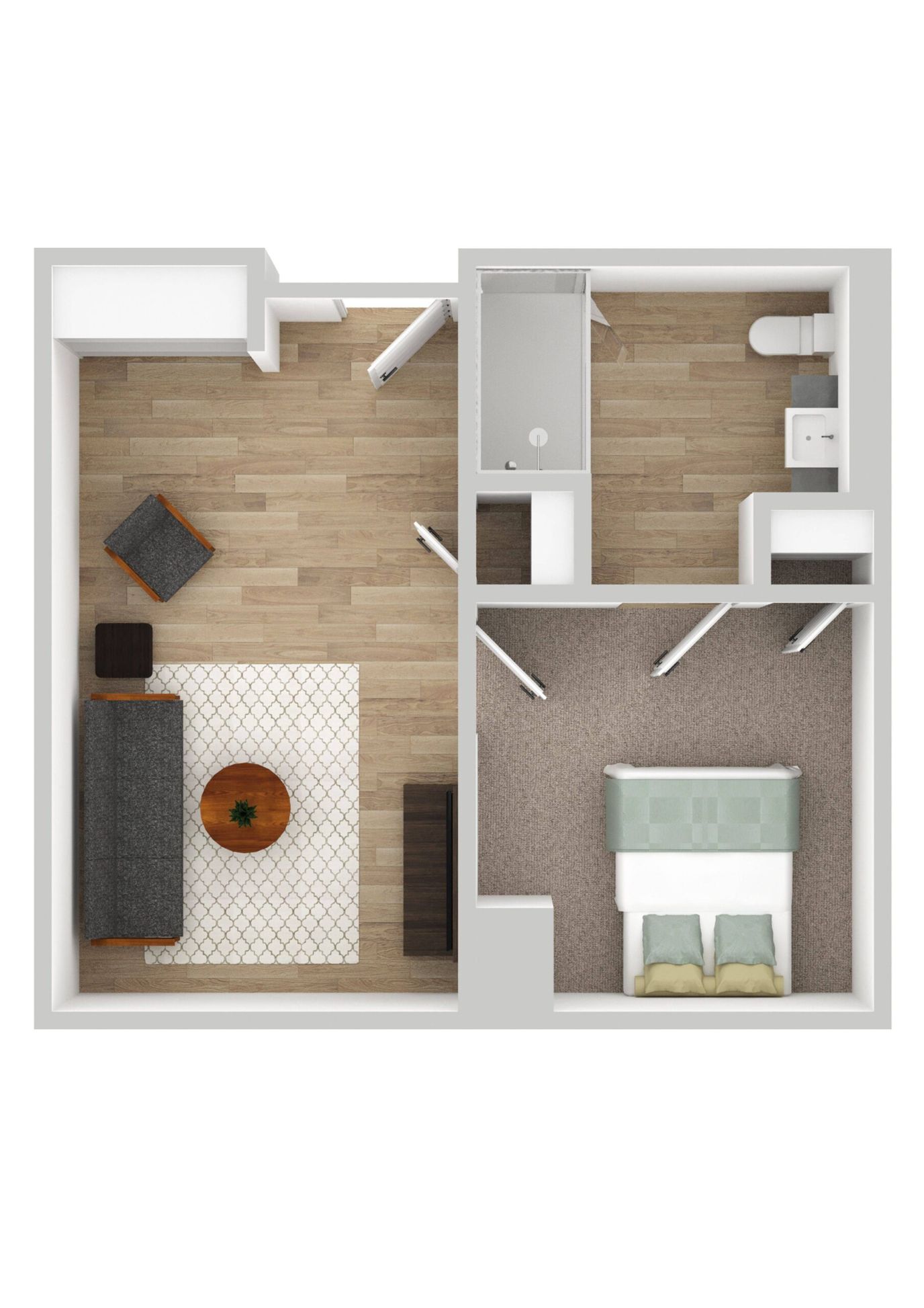 Layout of a private resident room