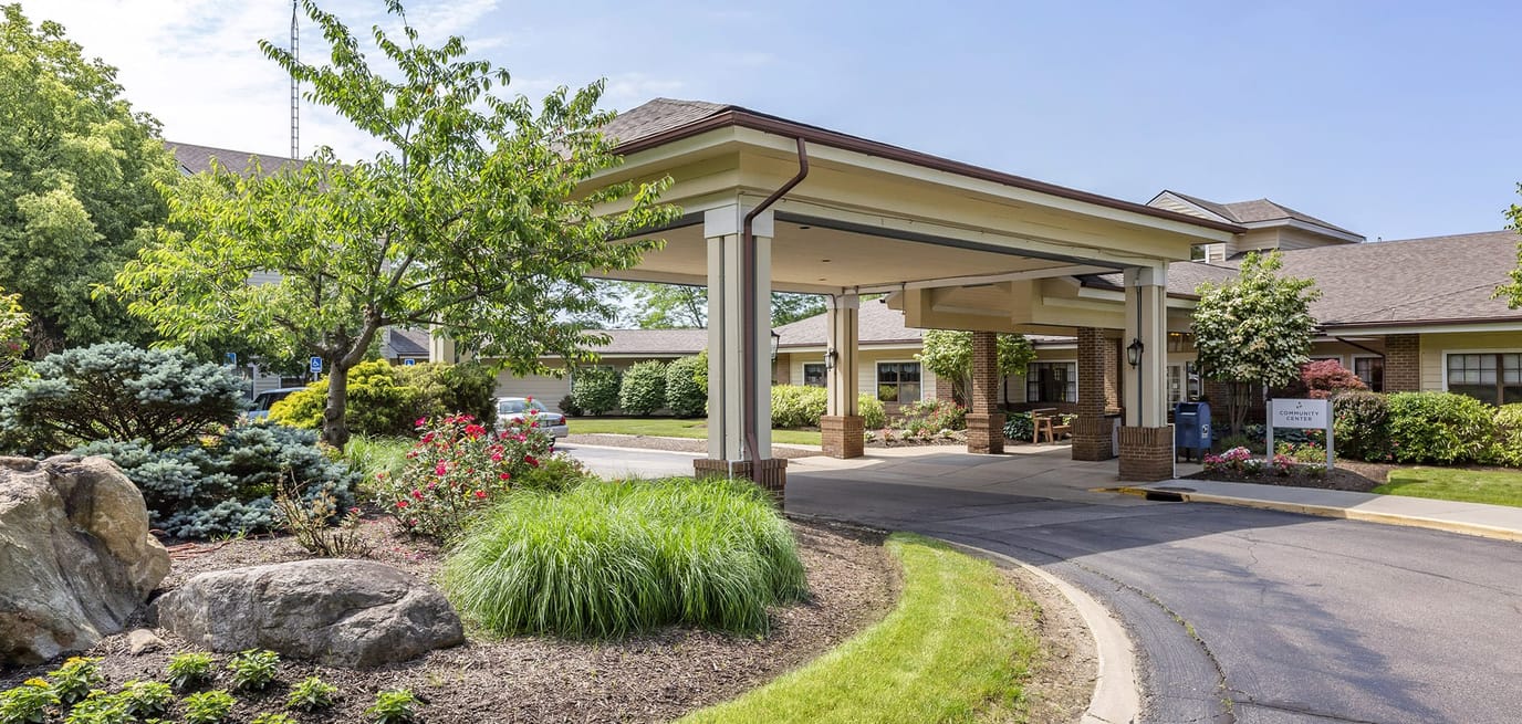 Front entrance of Brookdale Westlake Village nursing home