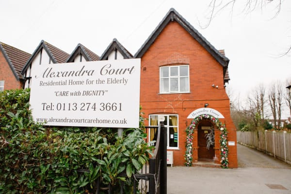 Exterior view of Alexandra Court with signage