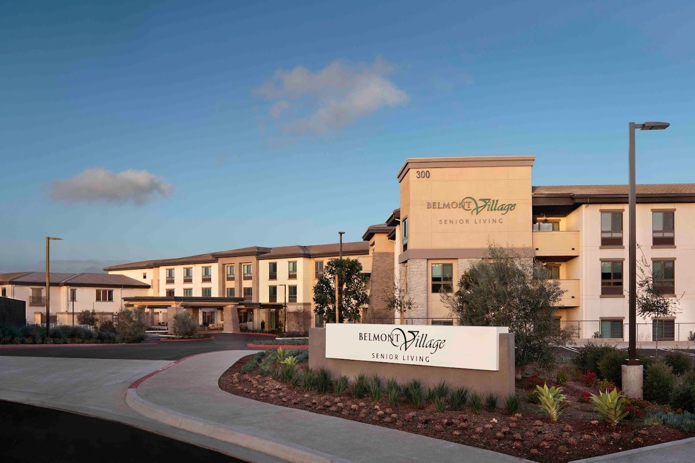 Exterior view of Belmont Village Senior Living facility