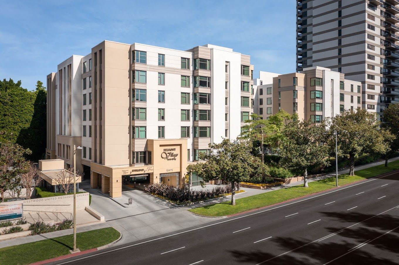 Exterior view of Belmont Village Senior Living Westwood
