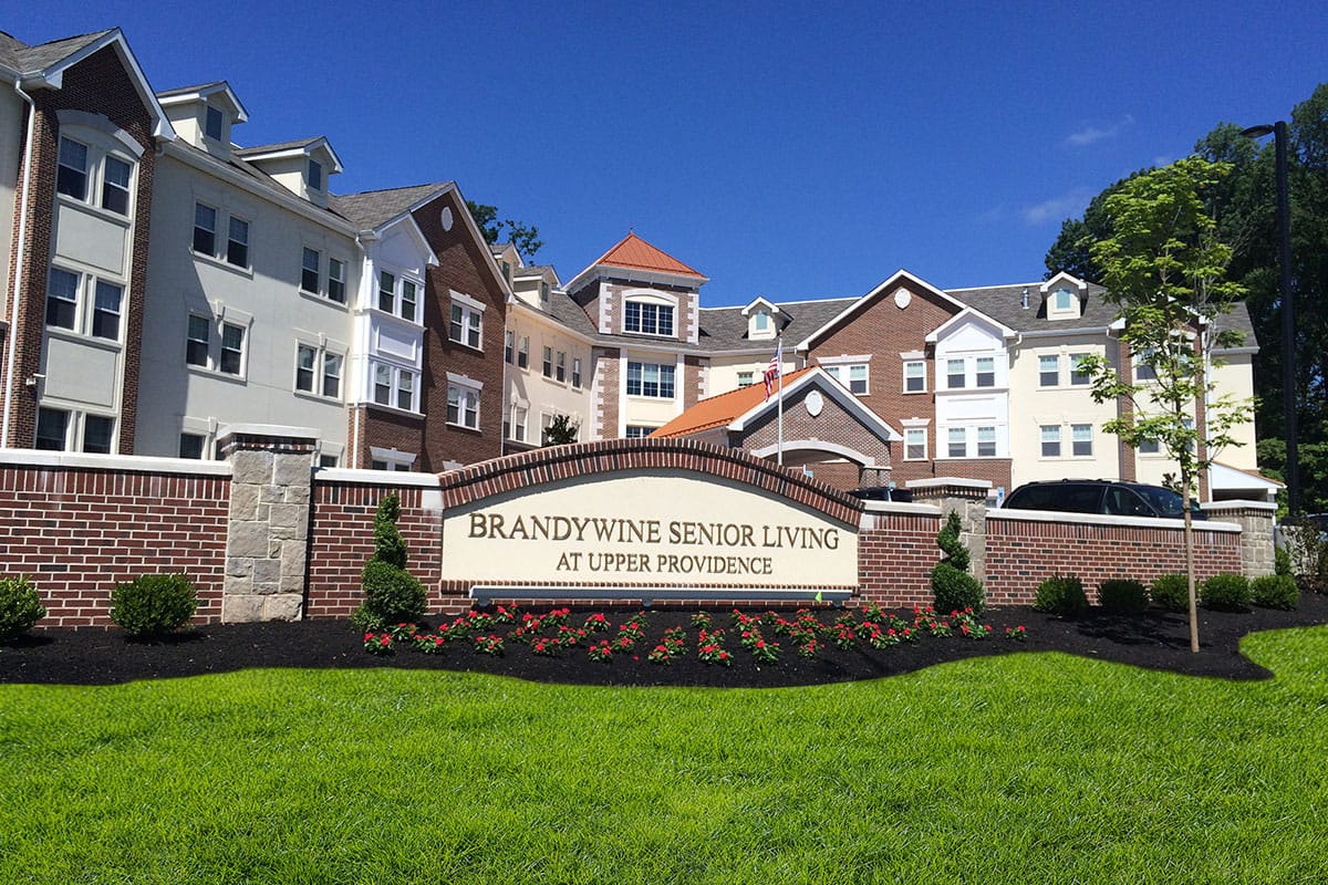 Exterior view of Brandywine Senior Living facility