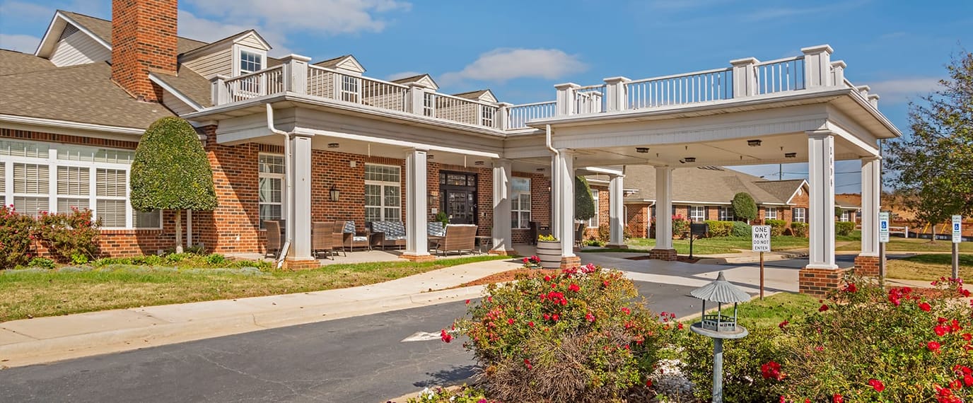 Exterior view of Brookdale Weddington Park entrance