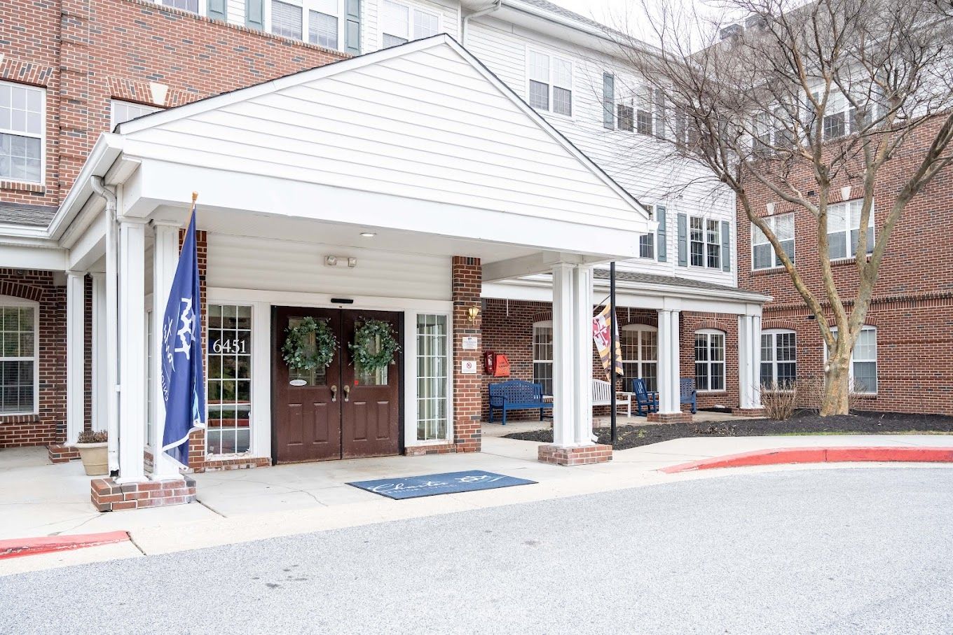 Front entrance of Charter Senior Living of Towson