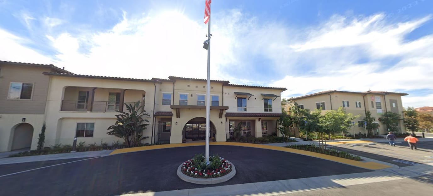 Exterior view of Cogir of Brea facility entrance