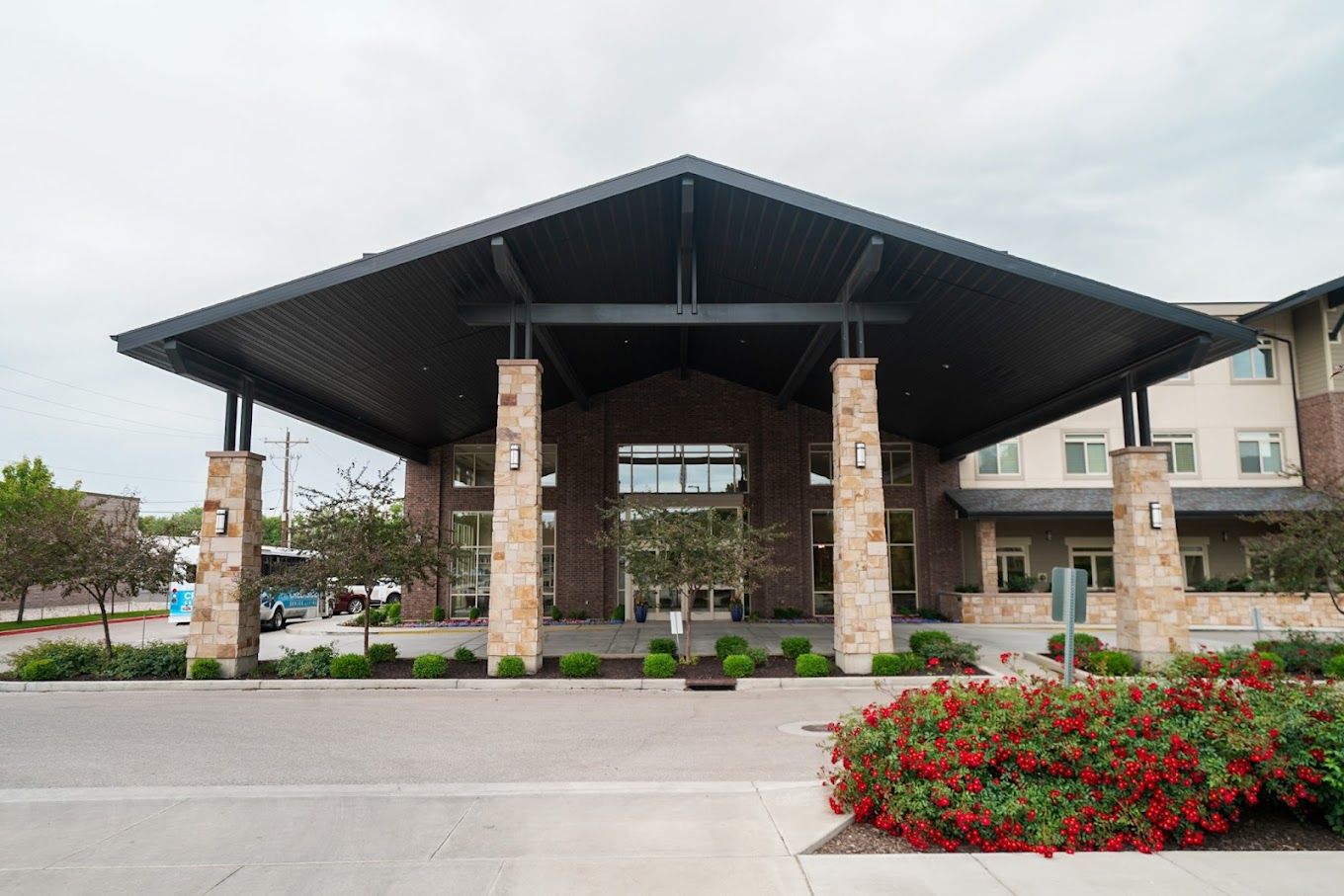 Exterior view of Creekside Assisted Living entrance
