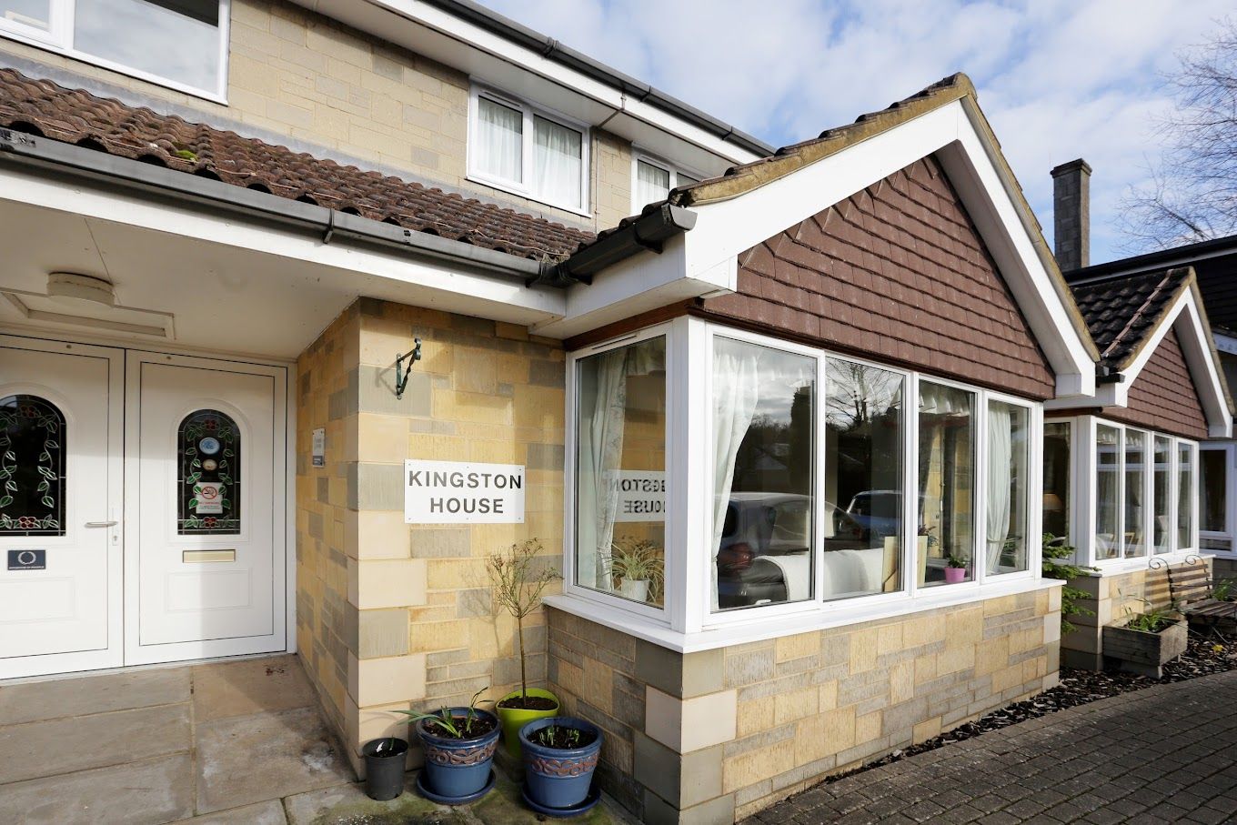 Exterior view of Kingston House Care Home entrance