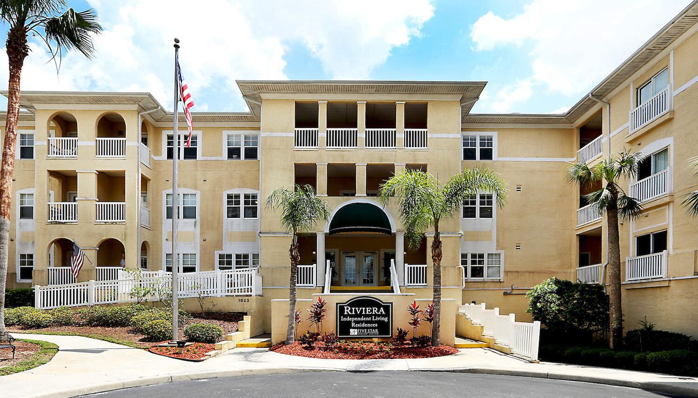 Exterior view of Riviera Senior Living facility