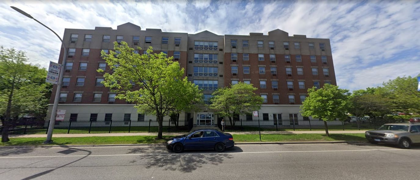 Exterior view of the Senior Suites Belmont-Cragin building