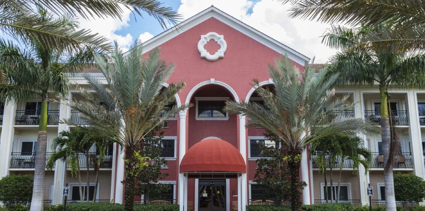 Exterior view of Tuscany Heights Senior Living building