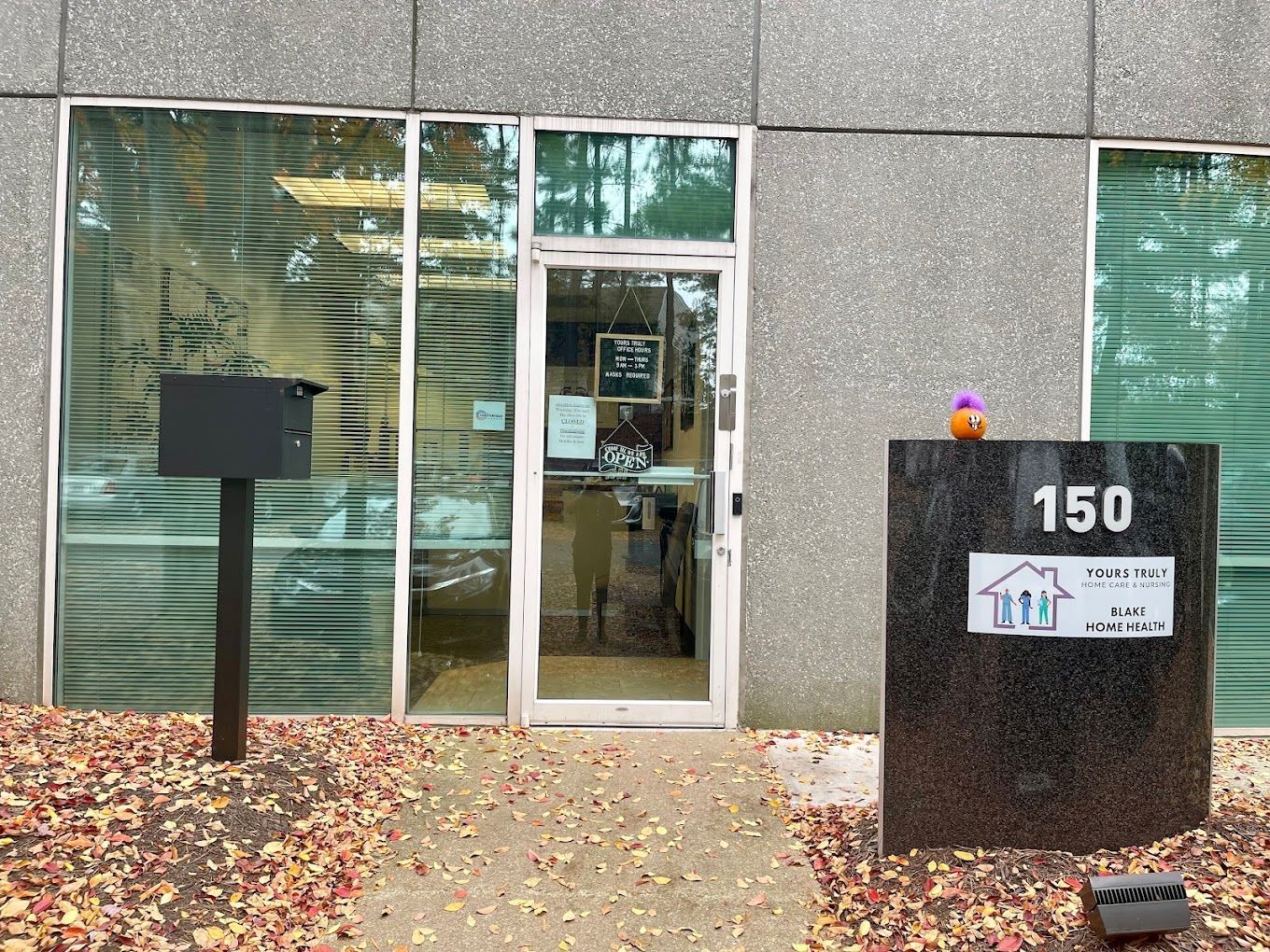 Exterior view of Yours Truly Home Care building entrance