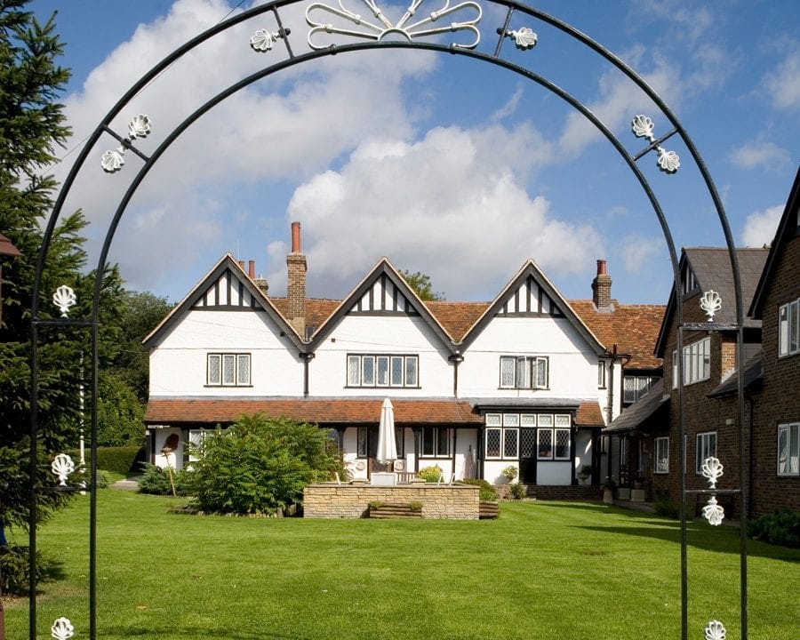 View of the facility building from the garden entrance