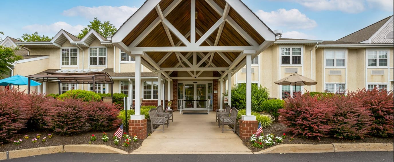Exterior view of Brookdale Northampton entrance