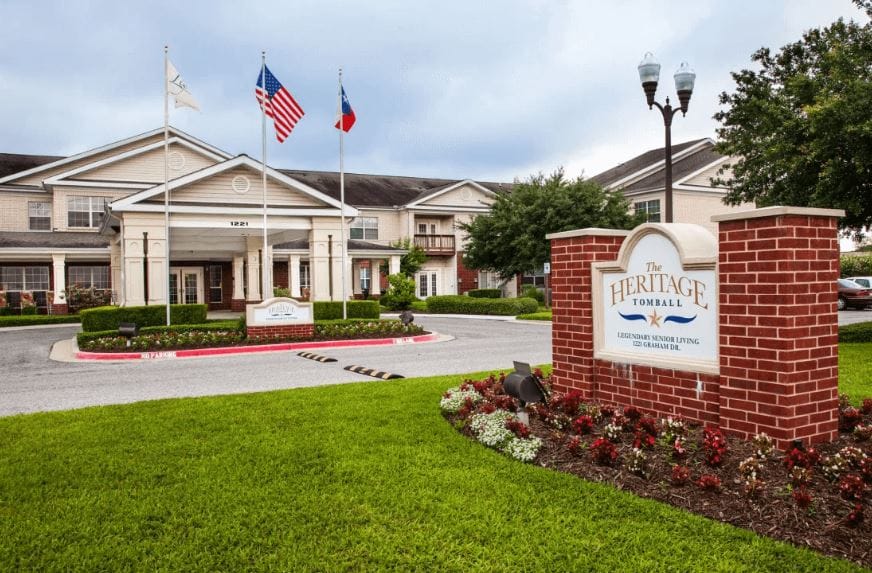 Exterior view of The Heritage Tomball facility