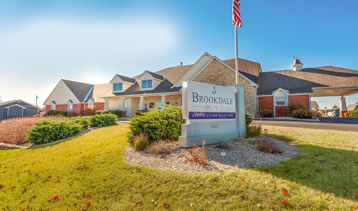 Exterior view of Brookdale Junction City with signage