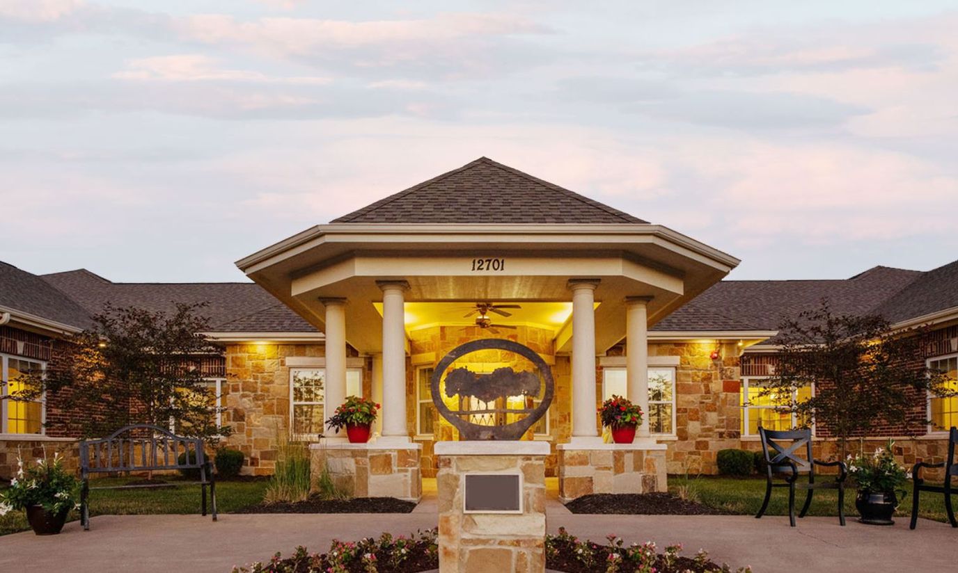Exterior view of Silverado Overland Park with entrance