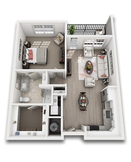 Architectural floor plan of a resident apartment
