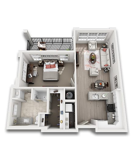 Architectural floor plan of a resident unit