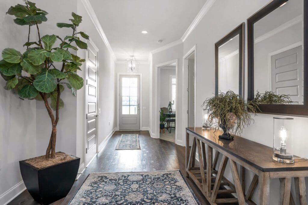 Bright interior hallway with minimalist decor