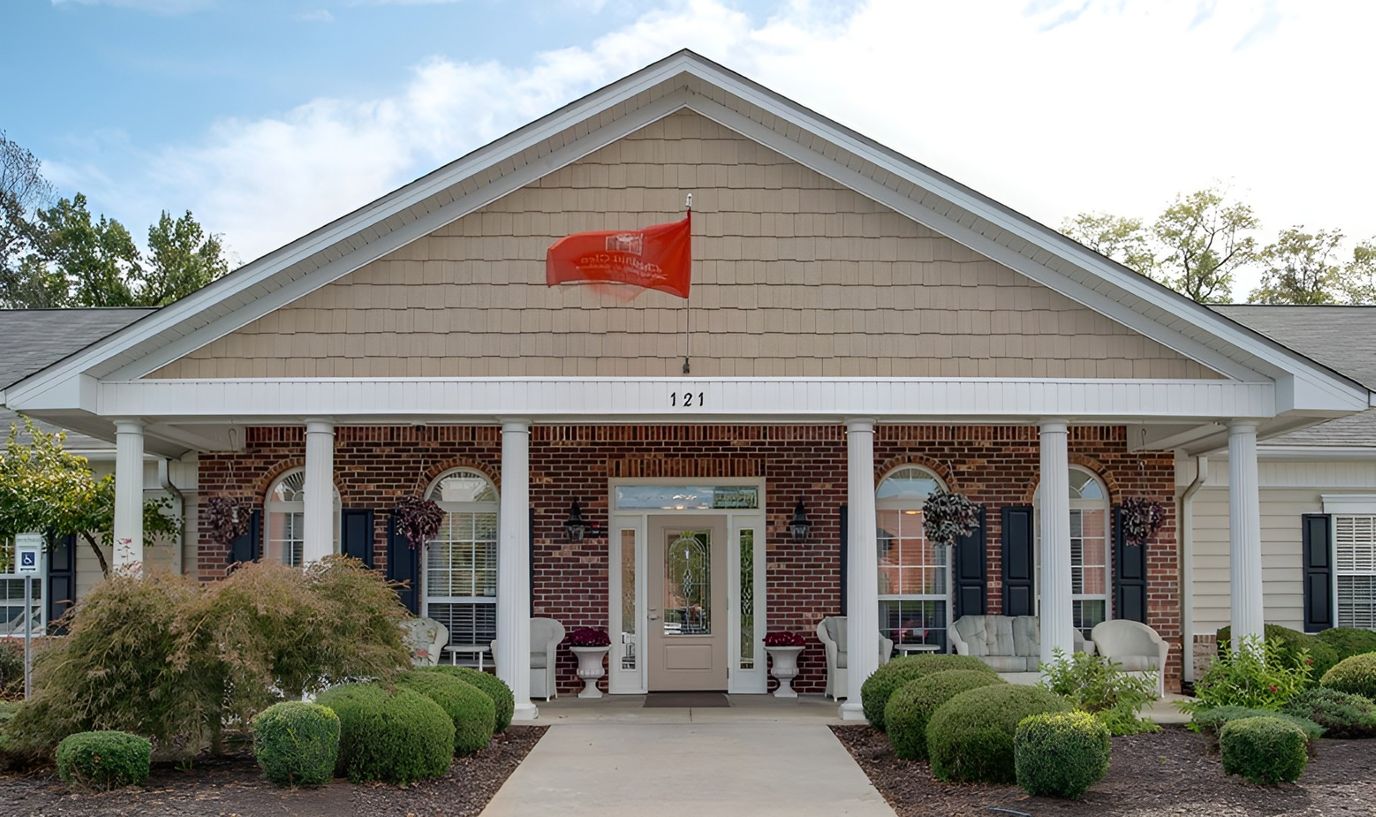 Exterior view of the Chestnut Glen Senior Living entrance