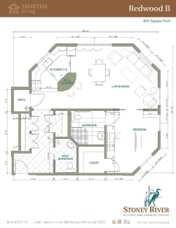 Architectural floor plan of a resident unit