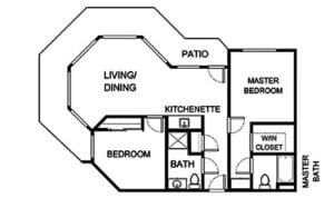 Architectural floor plan of a residence