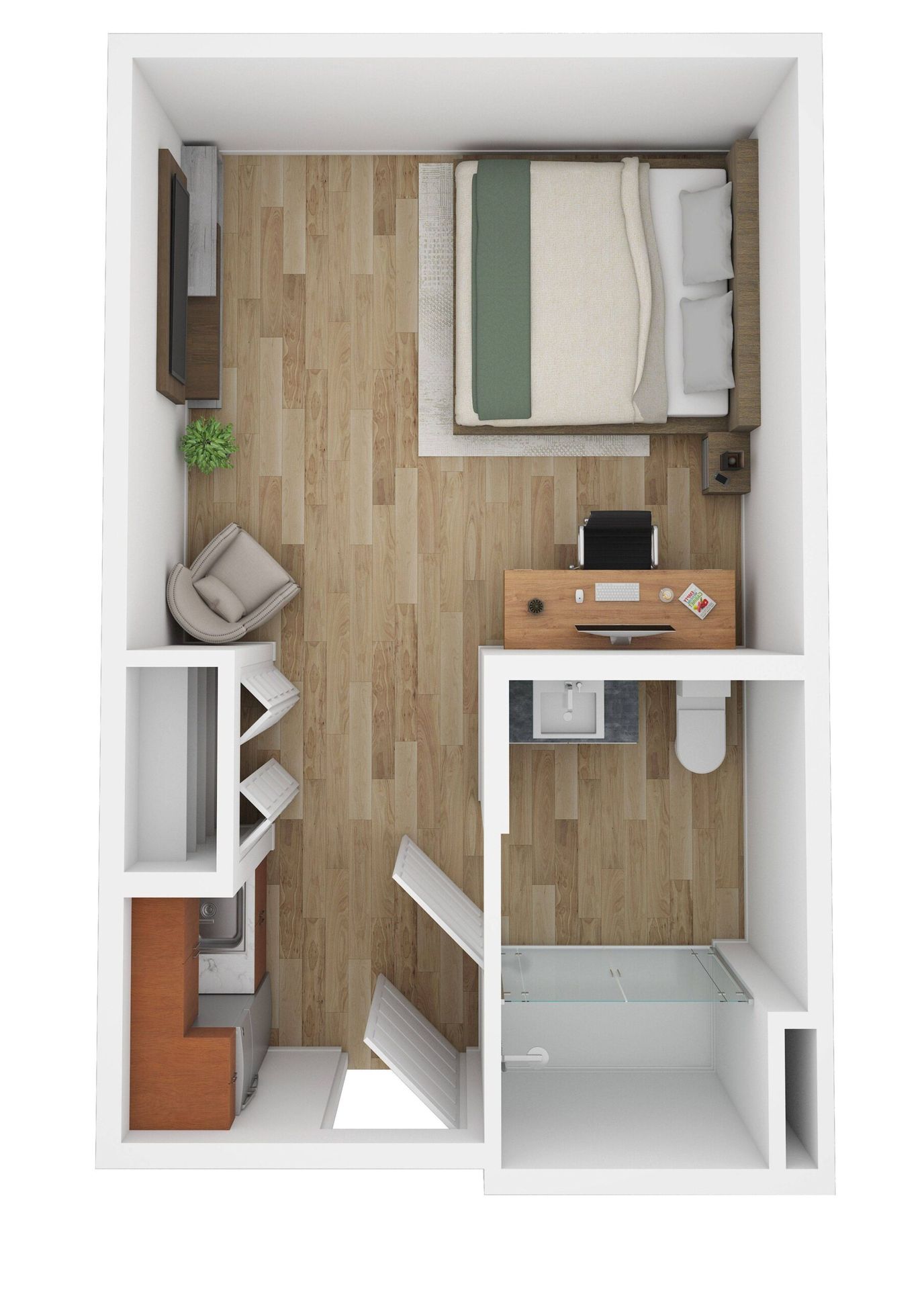 Interior layout of a private resident room