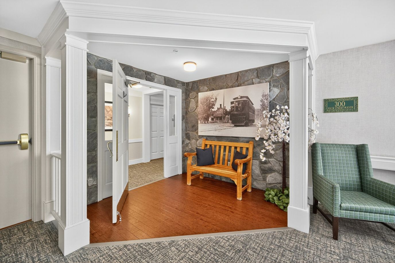 Interior view of a welcoming entrance area
